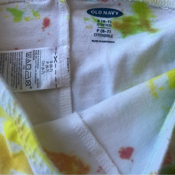 Old Navy Girls Tie Dye T-Shirt & Cropped Leggings Set Size Small 6-7 Rainbow - Picture 12 of 12